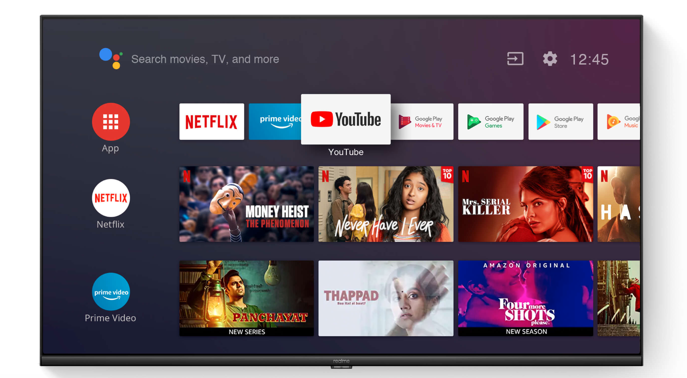 Google play на приставку. Google Smart TV. Netflix Prime Video youtube.