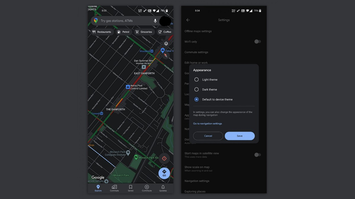 Google Maps อัปเดทใหม่ เพิ่มฟีเจอร์ Dark Mode ช่วยนำทางในความมืด