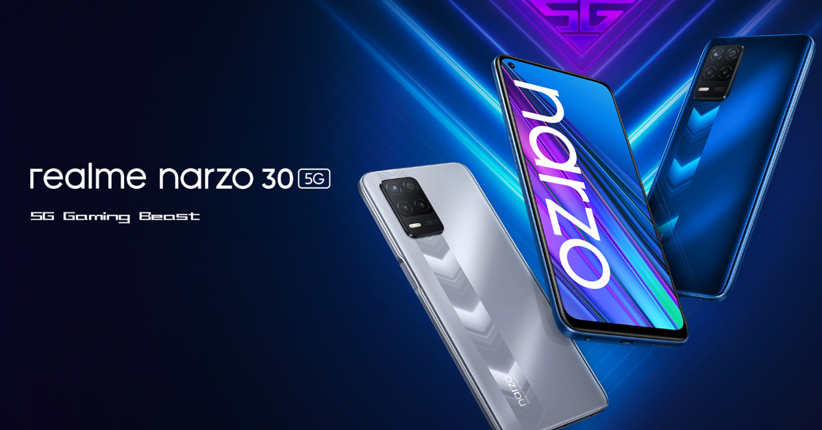 เปิดตัว realme Narzo 30 5G สมาร์ทโฟนดีไซน์ใหม่ CPU Dimensity 700 ในราคาต่ำหมื่น