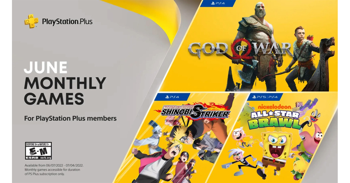 ประกาศชื่อเกมฟรี PS Plus เดือนมิถุนายน God of War, Naruto to Boruto: Shinobi Striker, และ Nickelodeon All-Star Brawl