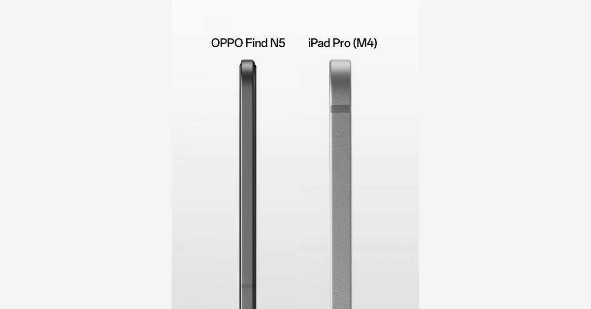 Oppo Find N5 ปล่อยทีเซอร์ใหม่ โชว์ดีไซน์บางกว่า iPad Pro 