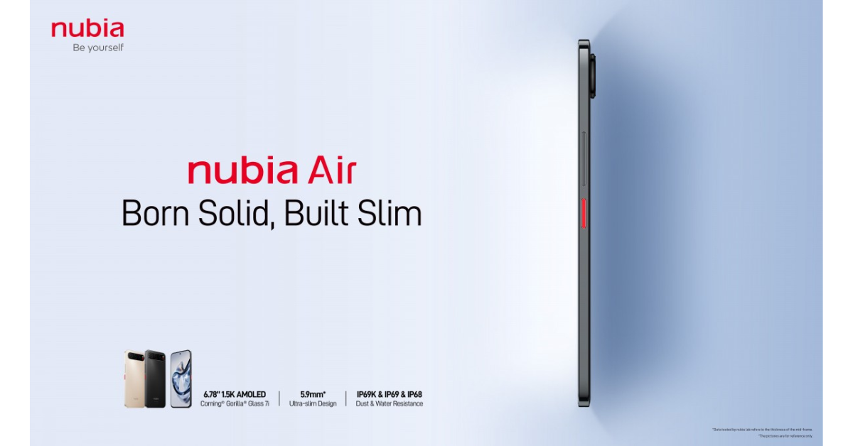 บางเฉียบ! Nubia Air เปิดตัวแล้วในยุโรป สมาร์ตโฟนที่บางแค่ 6.7 มม.