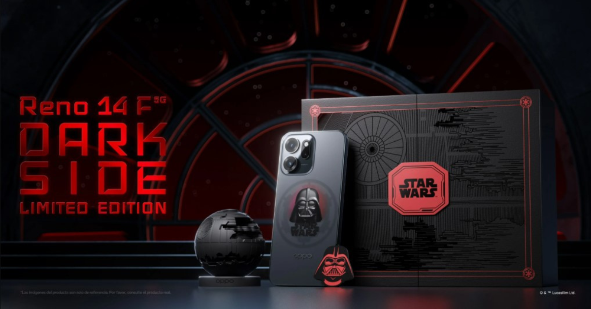 สัมผัสพลังด้านมืด! OPPO Reno 14F 'Dark Side Limited Edition' เปิดตัวที่เม็กซิโก มาพร้อมหมวก Darth Vader เป็นหัวชาร์จ!