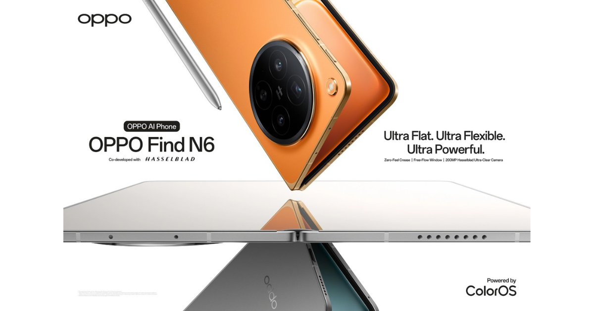 เปิดตัว Oppo Find N6 นวัตกรรมจอพับ "ไร้รอยย่น" พร้อมแบตเตอรี่ซิลิคอนคาร์บอน 6,000mAh