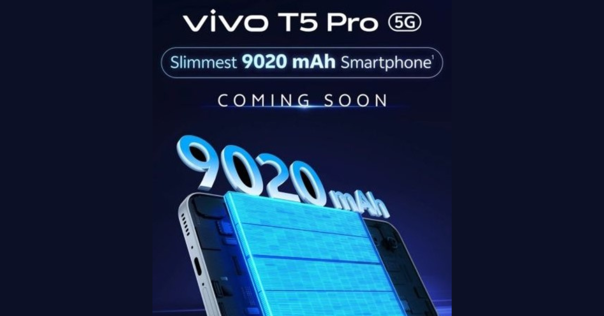 vivo เตรียมเปิดตัว T5 Pro นิยามใหม่ของมือถือแบตฯ ยักษ์ 9,020 mAh ในบอดี้บางเฉียบ