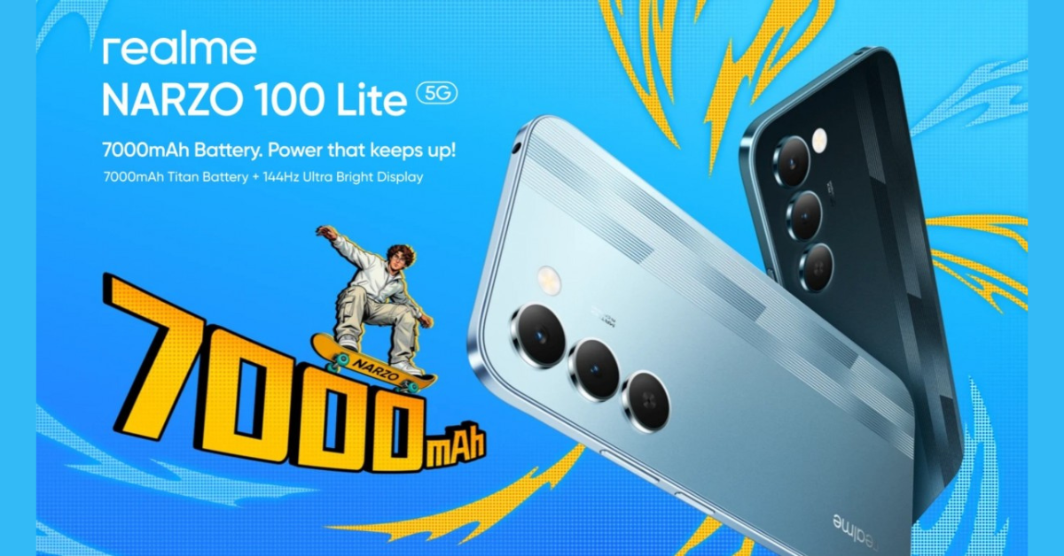 Realme Narzo 100 Lite เปิดตัวอย่างเป็นทางการ สมาร์ทโฟนแบตฯ อึด 7,000 mAh พร้อมจอ 144Hz ในราคาสุดคุ้ม